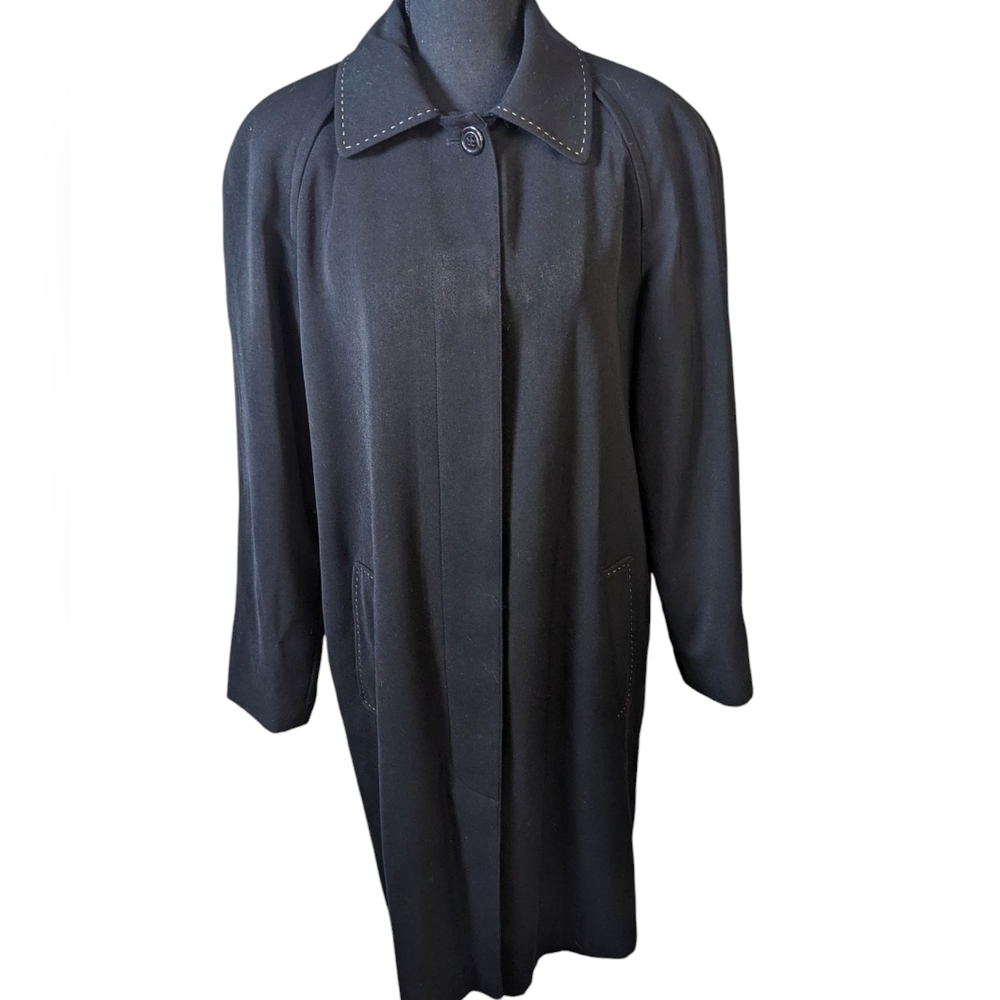 Sequence Trapeze Style Trench Coat Jacket Black Size 10